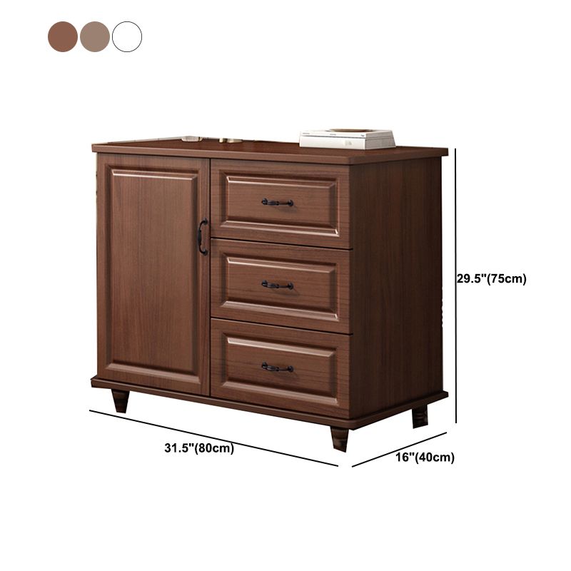 Modern Side Cabinet with Wooden Legs and Storage Drawers Cabinet