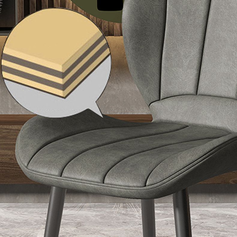 Nordic Metal Dining Side Chair Parsons Dining Armless Chair for Restaurant Clearhalo ' kitchen&dining_furn' 'Dining Chairs' 'Dining Tables & Seating' 'dining_chair' 'furn' 'furn_dining_chair' 'Furniture' 'furniture_dining_chair' 'Kitchen & Dining Furniture' 'kitchen' 1200x1200_45dbec78-5122-4a30-b53f-eb60047cd2e0