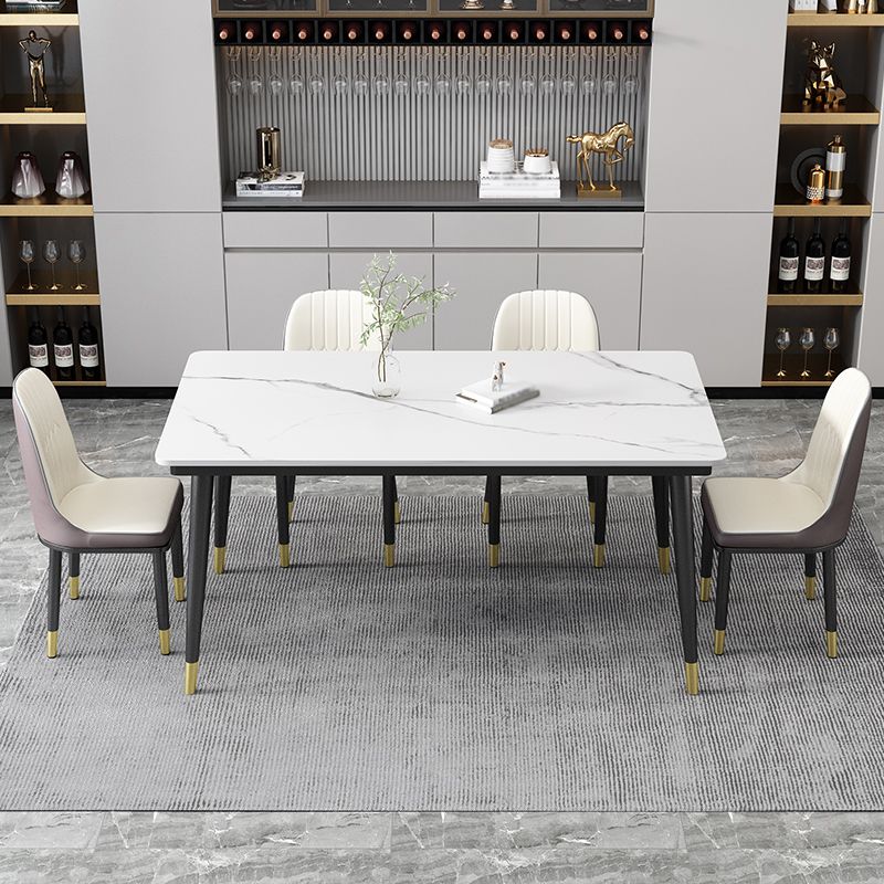 Kitchen Modern Sintered Stone Top Dining Room Furniture Set with 4 Legs Base Dining Set Clearhalo 'Dining Room Sets' 'Dining Tables & Seating' 'dining_room_set' 'furn' 'furn_dining_room_set' 'Furniture' 'furniture_dining_room_set' 'Kitchen & Dining Furniture' 'kitchen&dining_furn' 'kitchen' 1200x1200_45dc2490-4b9d-4bd7-92a8-97af2ec684e7