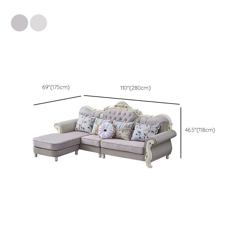 68" Wide French Country Sectional Sofa Leather Sleeper Sectional