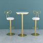 Contemporary Metal Bar and Counter Stool Low Back Stool with Pedestal Base in Gold Clearhalo 'Bar Furniture' 'Bar Stools' 'bar_stools' 'furn' 'furn_bar_stools' 'Furniture' 'furniture_bar_stools' 'Kitchen & Dining Furniture' 1200x1200_45de901f-f0ca-4c4e-bf8f-d6525e9a8884