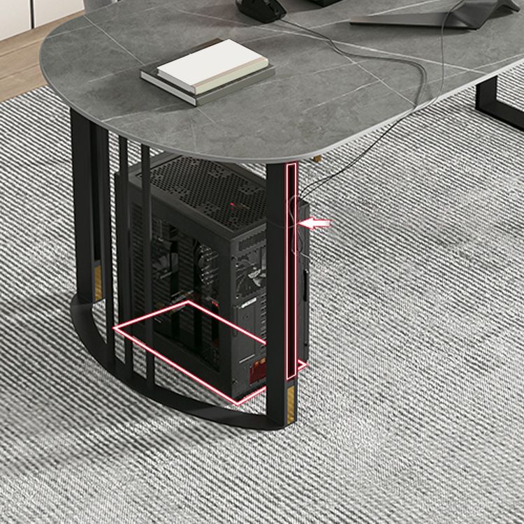 Moderne gesinterde stenen schrijftafel gratis vorm kantoor werkbureau