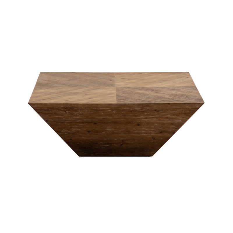 Tavolo d'angolo rustico Tavolino con accento marrone in legno massiccio per soggiorno