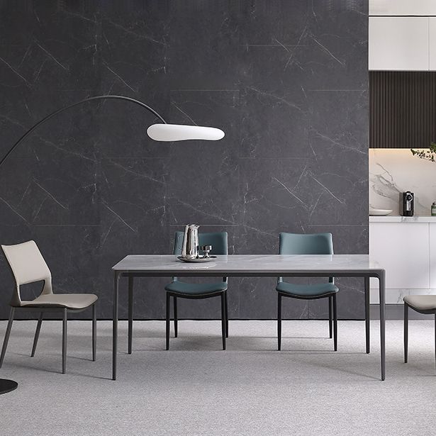 Chaises de salle à manger contemporaines chaise sans bras avec des jambes en métal pour la maison