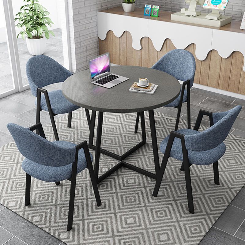 Modern Style Iron Arm Chair Open Back Dining Side Chair with Upholstered Clearhalo 'Dining Chairs' 'Dining Tables & Seating' 'dining_chair' 'furn' 'furn_dining_chair' 'Furniture' 'furniture_dining_chair' 'Kitchen & Dining Furniture' 1200x1200_45e287df-5879-47ae-b4c5-b4eb89a7d897