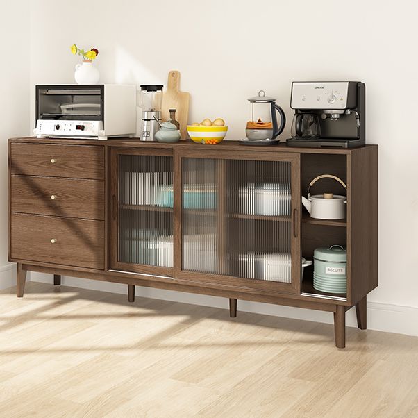 3-Drawer Rubber Wood Sideboard Modern Adjustable Shelving Credenza for Living Room Clearhalo 'buffet_sideboard' 'Buffets & Sideboards' 'Furniture' 'furniture_buffet_sideboard' 'Kitchen & Dining Furniture' 1200x1200_45e32675-f3f5-41fe-9adc-deffde80bf05