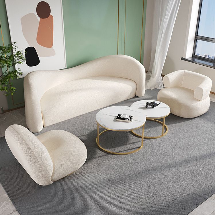 Wit hedendaagse strakke achterbank Schuin schuine arm gebogen bank