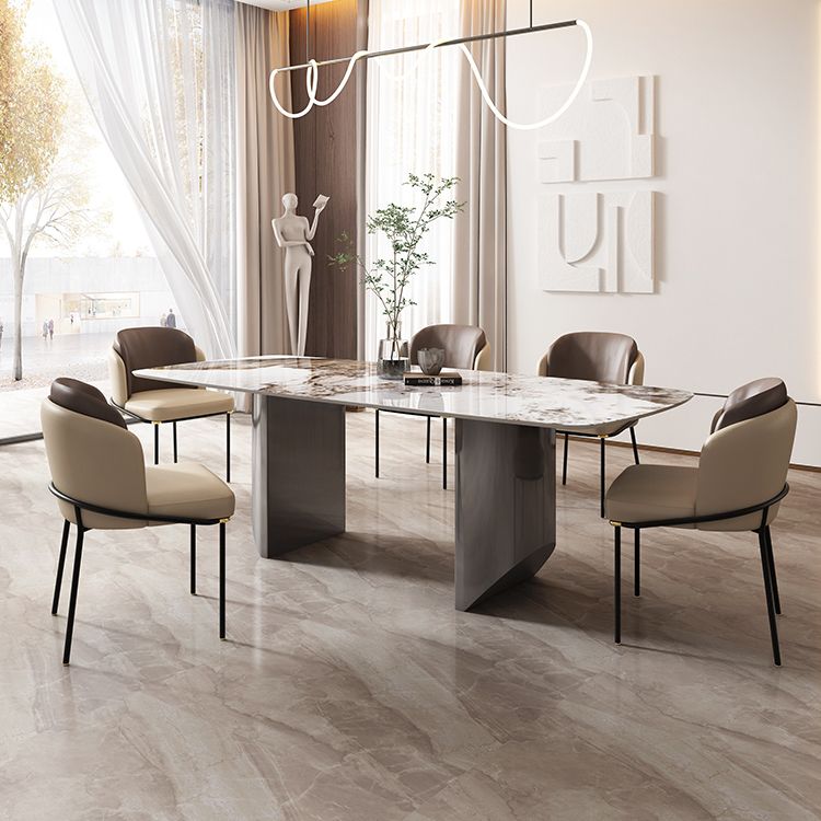 Sintered Stone Modern Rectangle Dining Table White Stone Top Table with Double Pedestal Clearhalo ' dining_table' 'Dining Tables & Seating' 'Dining Tables' 'furn' 'furn_dining_table' 'Furniture' 'furniture_dining_table' 'Kitchen & Dining Furniture' 'kitchen&dining_furn' 'kitchen' 'kitchen_dining_table' 1200x1200_45e45abb-8362-4369-8fd0-c7308bac1353
