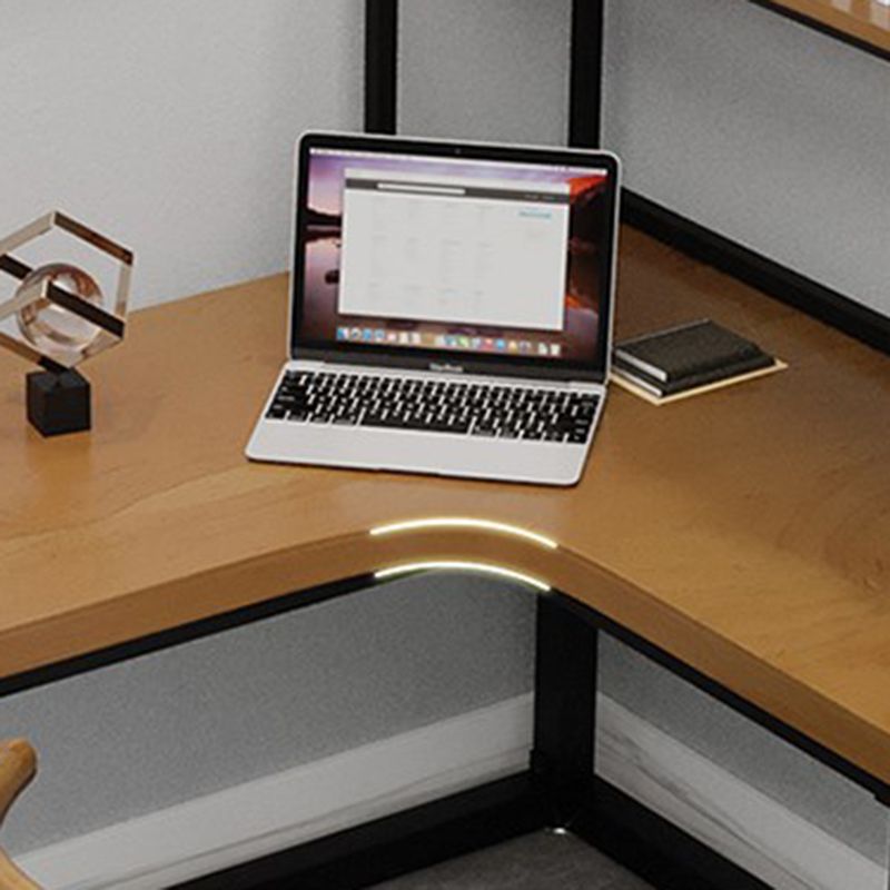 L-Shape Office Table Industrial Writing Desk with H-Shape Base Clearhalo 'furn' 'furn_office_desk' 'Furniture' 'Office Desks' 'Office Furniture' 'office_desk' 1200x1200_45e521b0-5d9e-4cdc-8e66-2c854cfd22dd