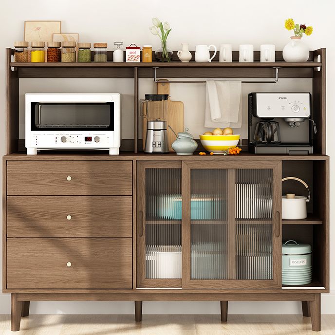 3-Drawer Rubber Wood Sideboard Modern Adjustable Shelving Credenza for Living Room Clearhalo 'buffet_sideboard' 'Buffets & Sideboards' 'Furniture' 'furniture_buffet_sideboard' 'Kitchen & Dining Furniture' 1200x1200_45e7d0c6-175e-43ff-ba32-483aebf4914f