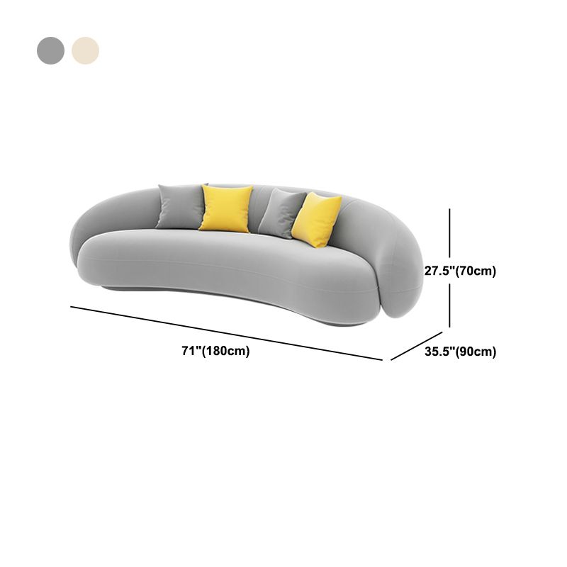 Contemporary 23.6" /27.5"H Wool/Velvet Slope Arm Sofa For Living Room Clearhalo 'furn' 'furn_sofas' 'Furniture' 'Living Room Furniture' 'Sofa' 'sofas' 1200x1200_45e906ce-8f5b-4e53-8094-bdd89c327fb9