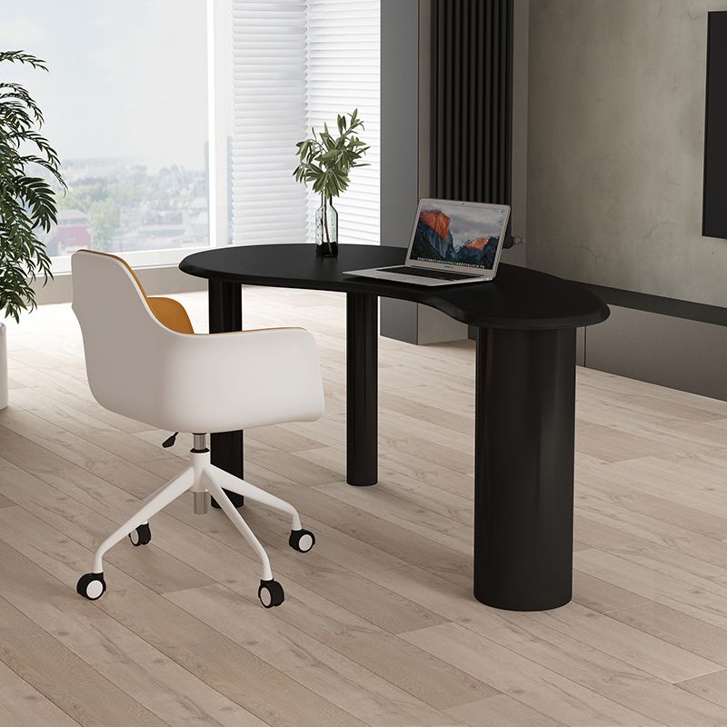 Solid Wood Writing Desk Industrial Style Pedestal Base Office Desk Clearhalo 'furn' 'furn_office_desk' 'Furniture' 'furniture_office_desk' 'Office Desks' 'Office Furniture' 'office_desk' 1200x1200_45ea6a31-219a-49cd-b468-e531f1c2b581