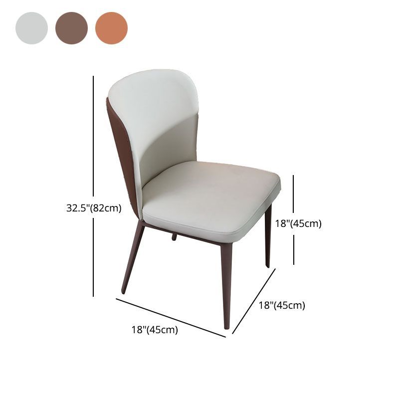 Contemporary Restaurant Leather Side Chair Brown Leg Wingback Dining Chair Clearhalo 'Dining Chairs' 'Dining Tables & Seating' 'dining_chair' 'furn' 'furn_dining_chair' 'Furniture' 'Kitchen & Dining Furniture' 1200x1200_45eac462-f4ad-4c88-9fa2-679d1622a202