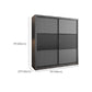 Modern Sliding Door Wardrobe for Bedroom Gray Manufactured Wood Cabinet