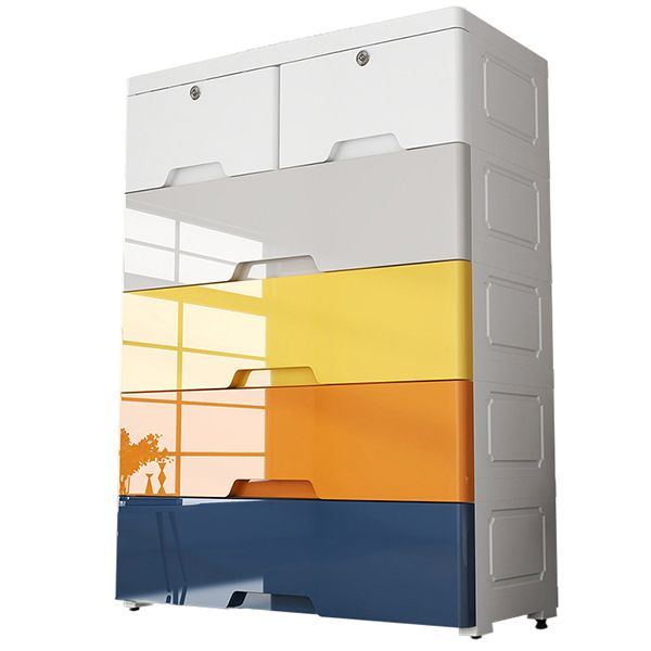 Plastic Storage Cabinet With Drawer Modern Wardrobe Cabinet for Home Clearhalo 'Armoires & Wardrobes' 'armoires_wardrobes' 'Bedroom Furniture' 'furn' 'furn_armoires_wardrobes' 'Furniture' 1200x1200_45eccef1-1bcc-45f2-b806-93477f54dade