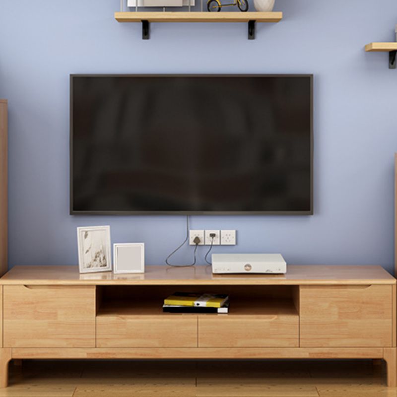 Rubber Wood Media Console Modern 2 Drawers TV Console with Doors Clearhalo 'furn' 'furn_tv_stands_entertainment_centers' 'Furniture' 'Living Room Furniture' 'TV Stands & Entertainment Centers' 'TV Stands & Media Storage Furniture' 'tv_stands_entertainment_centers' 1200x1200_45ee98fc-abe4-43da-b793-4bcfda223b57
