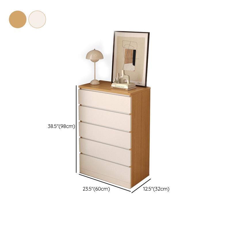 Modern White/Natural Chest with Wooden Drawers Rectangle Chest Clearhalo 'Cabinets & Chests' 'cabinets_chests' 'furn' 'furn_cabinets_chests' 'Furniture' 'Living Room Furniture' 1200x1200_45eef0f1-78a0-48c8-a9ac-b678e95f72d4