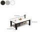 Table de cocktail rectangulaire à 4 pieds, table basse simple contemporaine avec étagère