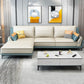 Scandinavian Faux Leather Sectional in Beige 35.43" Tall Sectional Clearhalo 'furn' 'furn_sectionals' 'Furniture' 'Living Room Furniture' 'Sectionals' 1200x1200_45f26960-c084-4bb2-90a8-cc7e75313de0