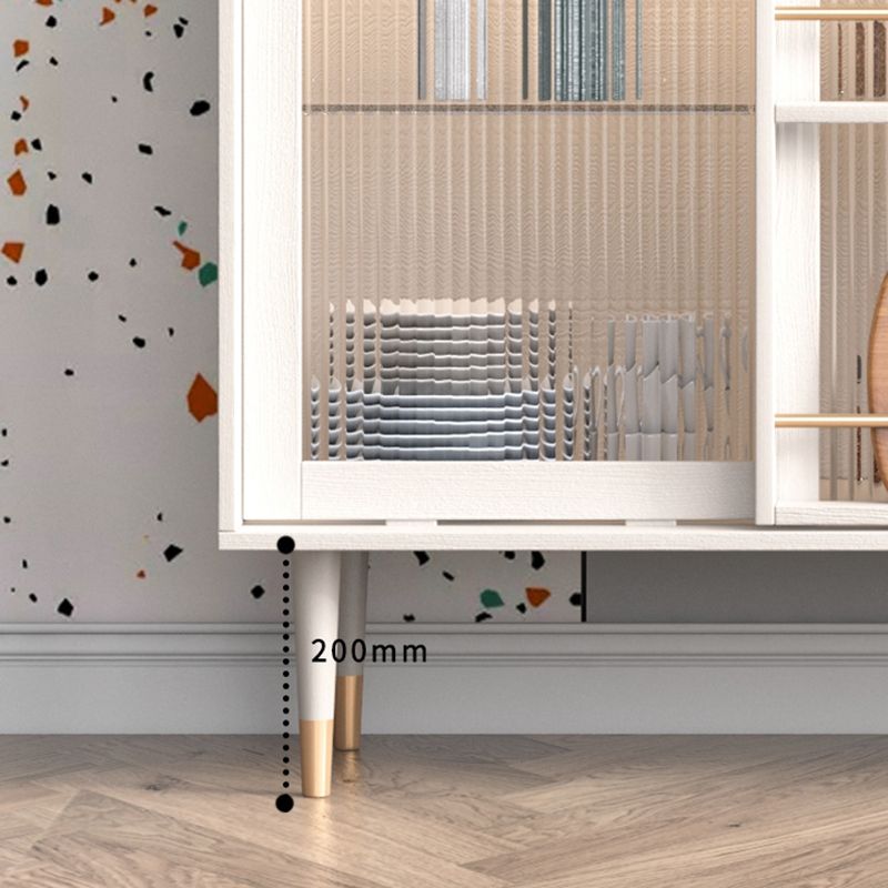 2-Drawer Engineered Wood Sideboard Glam Glass Sliding Doors Credenza with Stone Countertop Clearhalo 'buffet_sideboard' 'Buffets & Sideboards' 'furn' 'furn_buffet_sideboard' 'Furniture' 'furniture_buffet_sideboard' 'Kitchen & Dining Furniture' 1200x1200_45f2ea60-13cb-46ac-81f9-01186bb66f7f