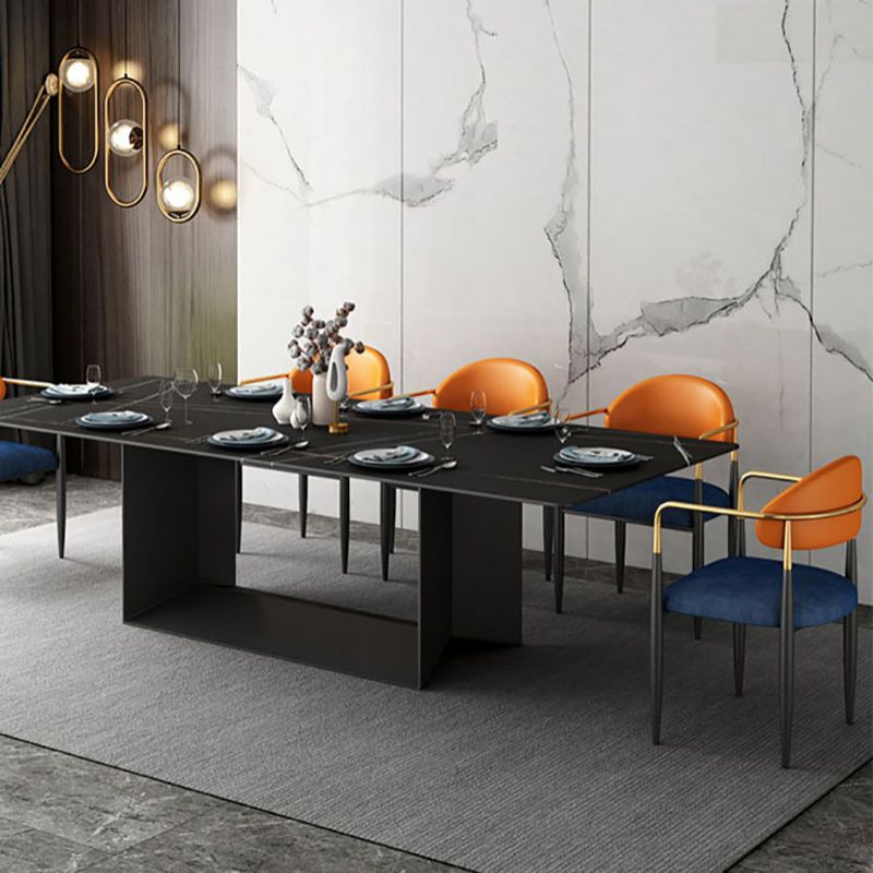 Contemporary Style Kitchen Metal Dining Chairs Open Back Dining Arm Side Chair