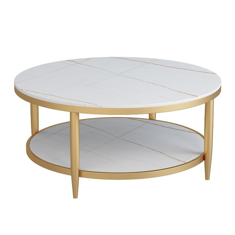 Glam Round 4 Legs Coffee Table Slate Top Coffee Cocktail Table Clearhalo 'Coffee & Accent Tables' 'Coffee Tables' 'coffee_tables' 'furn' 'furn_coffee_tables' 'Furniture' 'Living Room Furniture' 1200x1200_45f45fbe-4fd2-435c-ba29-aad6278f3f6f