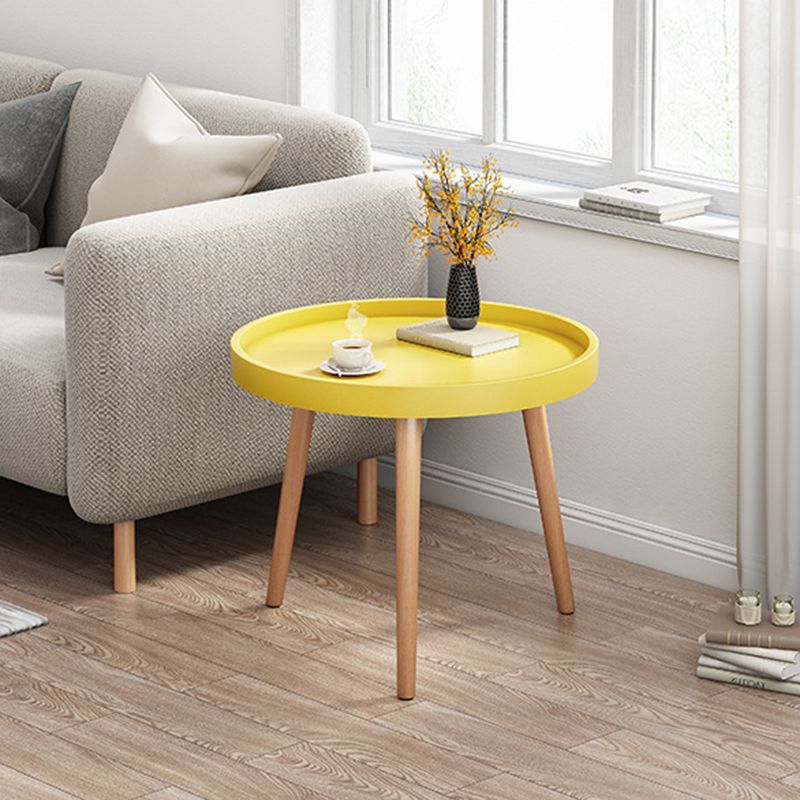 19.6"H Modern 3 Legs Wood Base Plastic Round Tray Top Coffee Table Clearhalo 'Coffee & Accent Tables' 'Coffee Tables' 'coffee_tables' 'furn' 'furn_coffee_tables' 'Furniture' 'furniture_coffee_tables' 'Living Room Furniture' 1200x1200_45f4794d-e717-4bac-ac4c-7f398f39e315