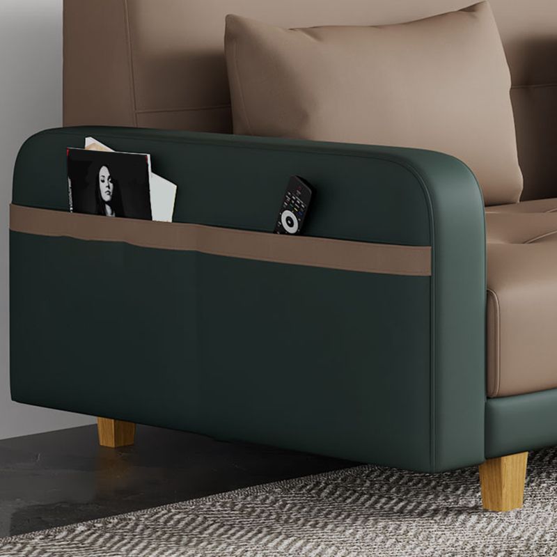 30,7" H Kunstleder-Sofabett mit quadratischen Armlehnen für das Wohnzimmer