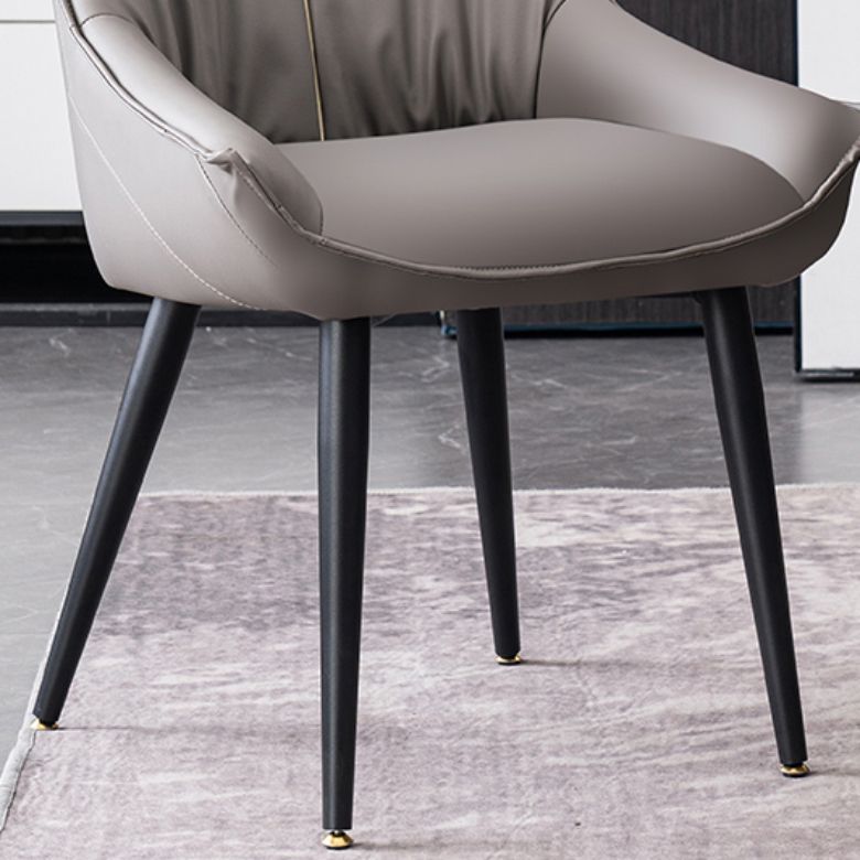 Modern PU Leather Side Chair Parsons Indoor Dining Chair for Home