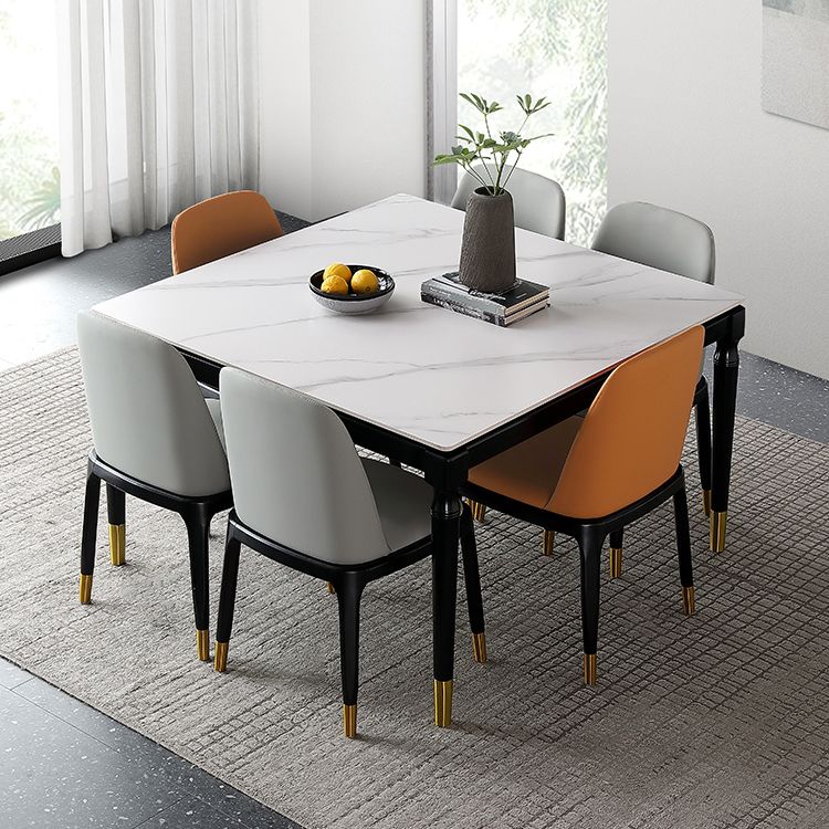 Industrial Sintered Stone Standard Dining Table Square Shape Kitchen Dining Table with 4 Legs Base Clearhalo ' dining_table' 'Dining Tables & Seating' 'Dining Tables' 'furn' 'furn_dining_table' 'Furniture' 'furniture_dining_table' 'Kitchen & Dining Furniture' 'kitchen&dining_furn' 'kitchen' 'kitchen_dining_table' 1200x1200_45f8a761-98ad-410f-9aeb-e9b522e03ab9