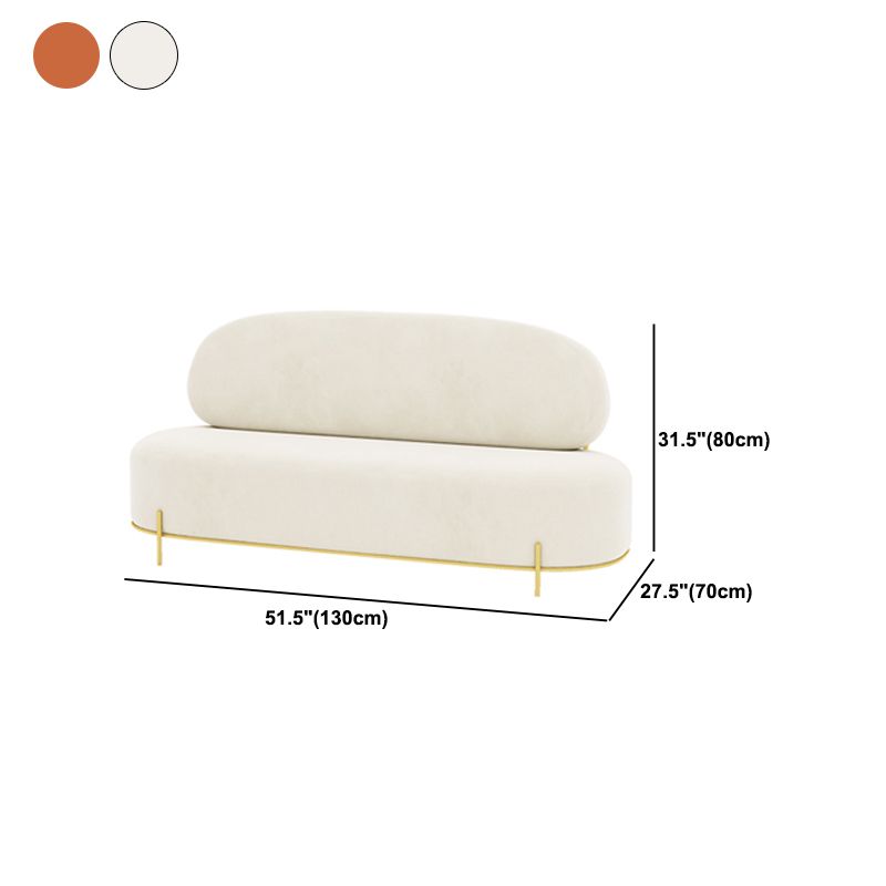 Hedendaags wit / oranje 31,5 "H Velvet armloze bank voor de woonkamer