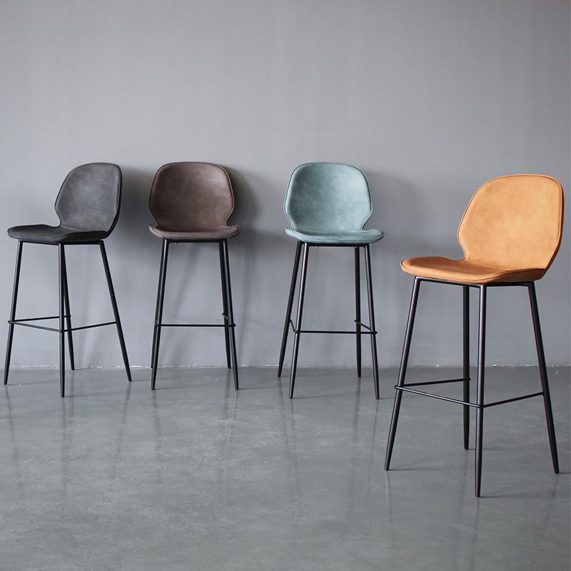 Contemporary Faux Fur Bar Stool Footrest Indoor Iron Legs Counter & Bar Stool Clearhalo 'Bar Furniture' 'Bar Stools' 'bar_stools' 'furn' 'furn_bar_stools' 'furniture_bar_stools' 'Kitchen & Dining Furniture' 'kitchen&dining_furn' 'kitchen' 'kitchen_furn' Furniture' 1200x1200_45f9cc43-de0c-40ec-a73c-1946a34650ce