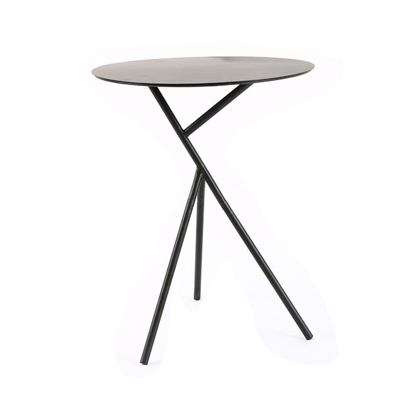 Modern Simple Iron Round Side Table Dia 17.7" 3 Legs End Table