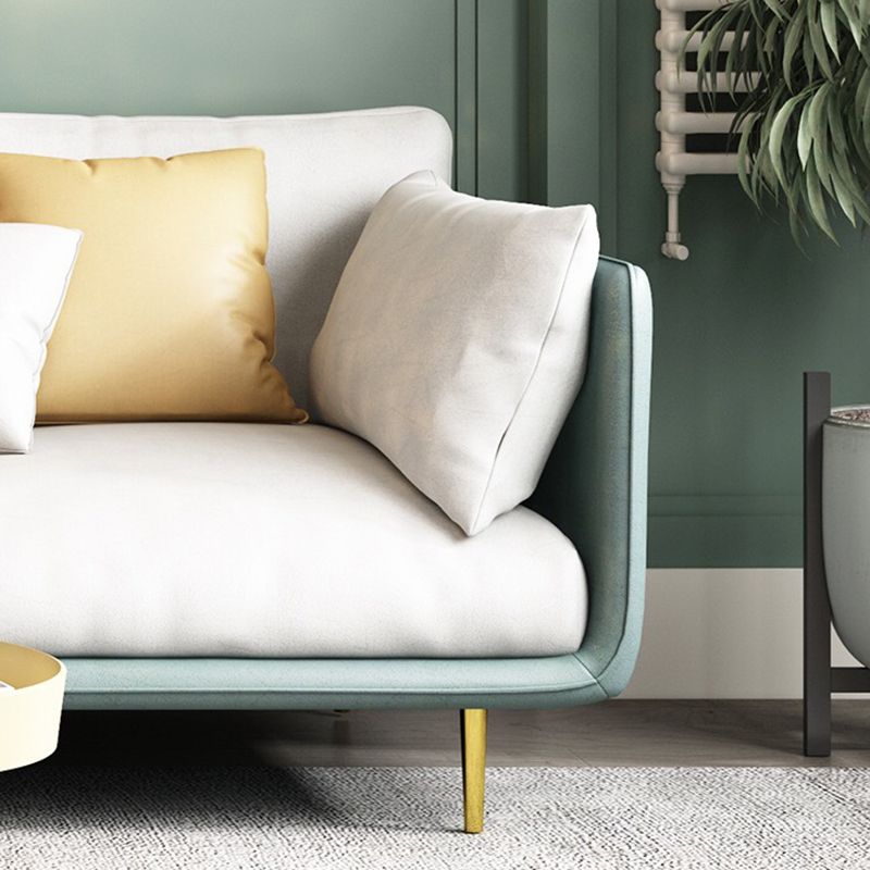 Imitated Leather Upholstered Sofa with Latex Seat Padding on Pillow Back Clearhalo 'furn' 'furn_sofas' 'Furniture' 'furniture_sofas' 'kitchen' 'kitchen_sofas' 'Living Room Furniture' 'Sofa' 'sofas' 1200x1200_45fd497e-a1a5-479a-a14c-ccd42cc0fbe6