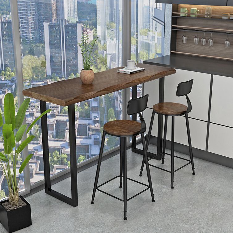 Pine Wood Bar Dining Table Industrial Bar Table with Sled Base for Balcony Clearhalo 'Bar Furniture' 'Bar Tables' 'bar_tables' 'furn' 'furn_bar_tables' 'Furniture' 'furniture_bar_tables' 'Kitchen & Dining Furniture' 1200x1200_45fe60c7-e456-4047-9152-ffce34f3b3e2