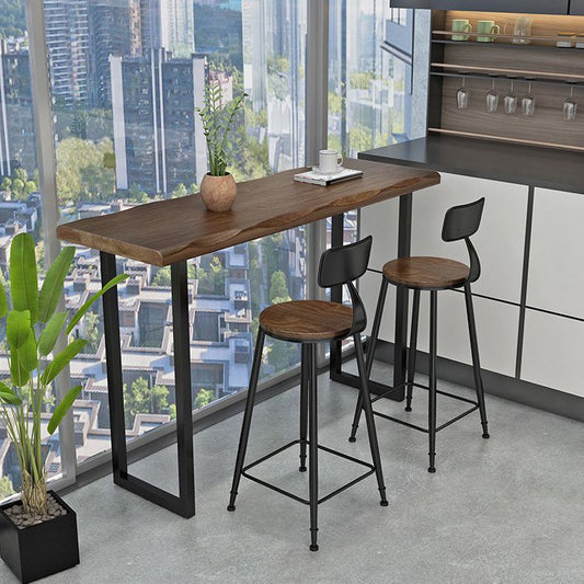 Pine Wood Bar Dining Table Industrial Bar Table with Sled Base for Balcony Clearhalo 'Bar Furniture' 'Bar Tables' 'bar_tables' 'furn' 'furn_bar_tables' 'Furniture' 'furniture_bar_tables' 'Kitchen & Dining Furniture' 1200x1200_45fe60c7-e456-4047-9152-ffce34f3b3e2