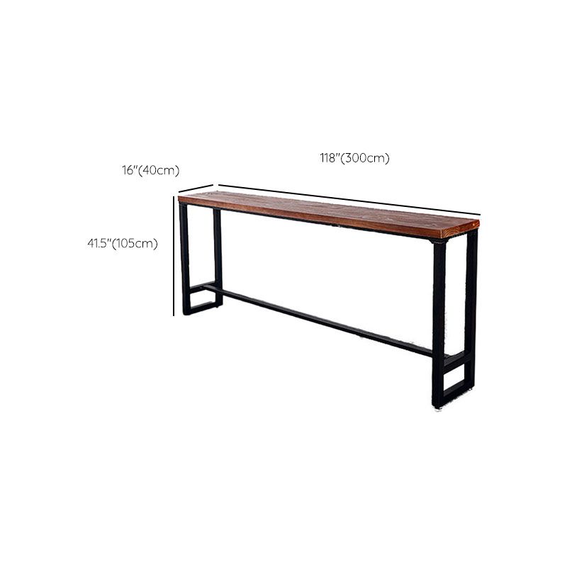 Modern 1/11 Pieces Bar Table Set Rectangle Wood Counter Table with High Stools for Cafe