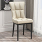 Silla de comedor de cuero Glam Parsons con patas de acero en acabado mate para el hogar