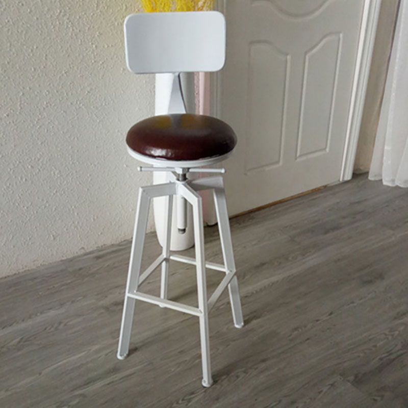 Armless Rotatable Bar Chair Modern Round Seat Bar Stool with Metal Footrest Clearhalo 'Bar Furniture' 'Bar Stools' 'bar_stools' 'furn' 'furn_bar_stools' 'Furniture' 'Kitchen & Dining Furniture' 1200x1200_46029265-c963-4c54-bc65-11531bcad925