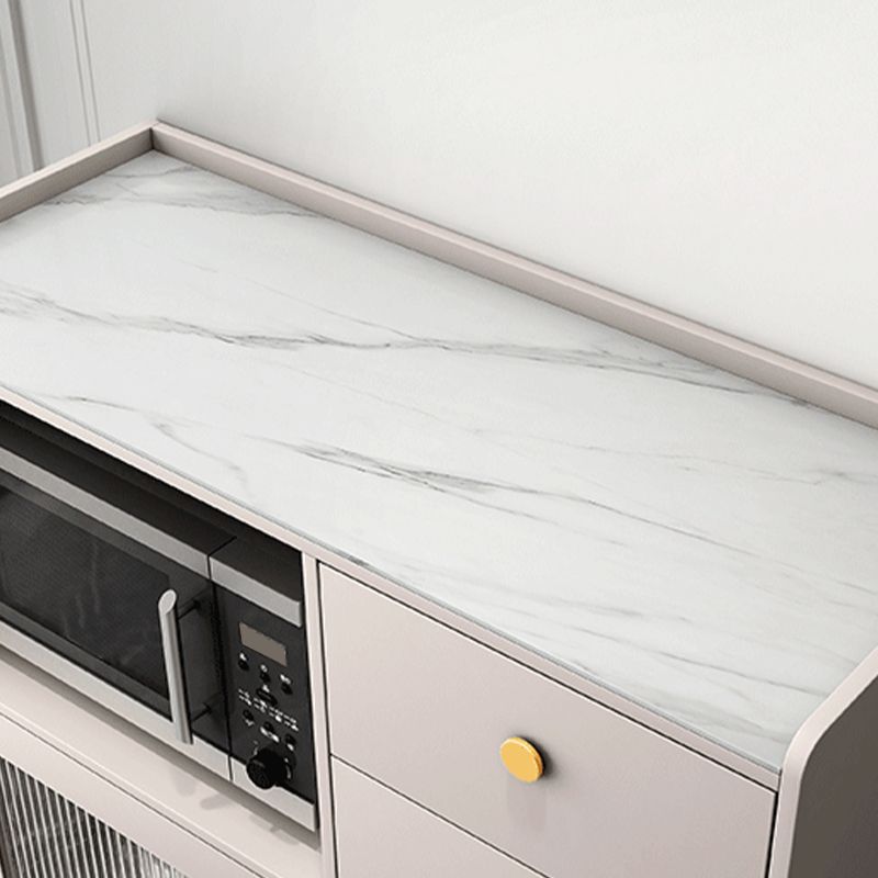 Server da pranzo a 3 cassetti moderni di pietra sinterizzata con porta di vetro