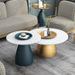 Slate Round Coffee Table Glam Pedestal No Distressing Coffee Table Set