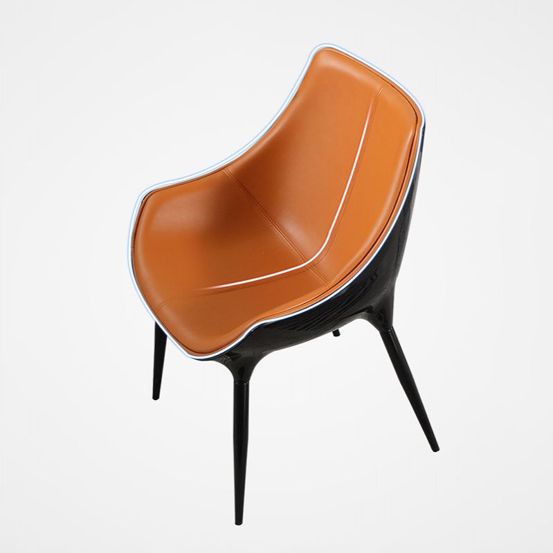 Minimalist Style Leather Dining Arm Chairs Solid Back Chairs for Kitchen (Set of 2) Clearhalo ' kitchen&dining_furn' 'Dining Chairs' 'Dining Tables & Seating' 'dining_chair' 'furn' 'furn_dining_chair' 'Furniture' 'furniture_dining_chair' 'Kitchen & Dining Furniture' 'kitchen' 1200x1200_46050844-2bb1-4134-bb4b-3b4cc9c714c8