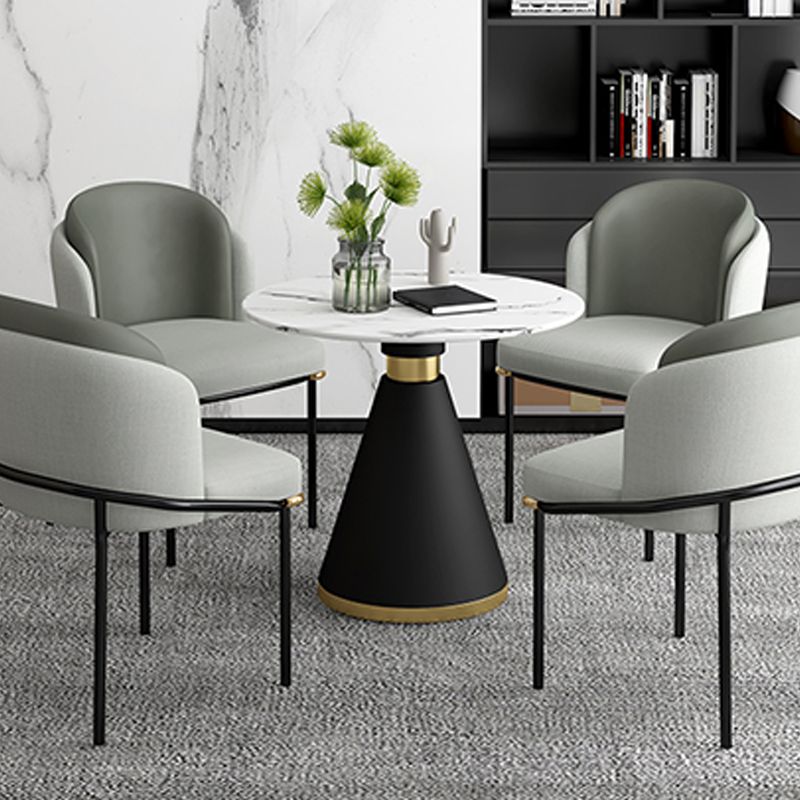Glam Metal Dinette Table Gesinterde stenen eettafel voor thuisgebruik