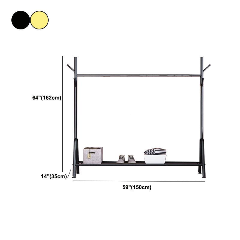Modern Metal Hall Stand Hanging Rail Lower Shelf and Hooks Entry Hall Tree Clearhalo 'Entry & Mudroom Furniture' 'furn' 'furn_hall_tree_coat_racks' 'Furniture' 'Hall Trees & Coat Racks' 'hall_tree_coat_racks' 1200x1200_4605ec18-1cde-4e95-a734-724c900e80bd