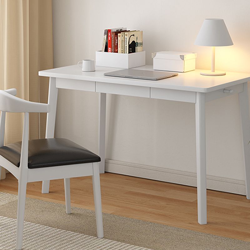 Bureau d'écriture industriel en bois massif bourse rectangulaire avec 3 tiroirs