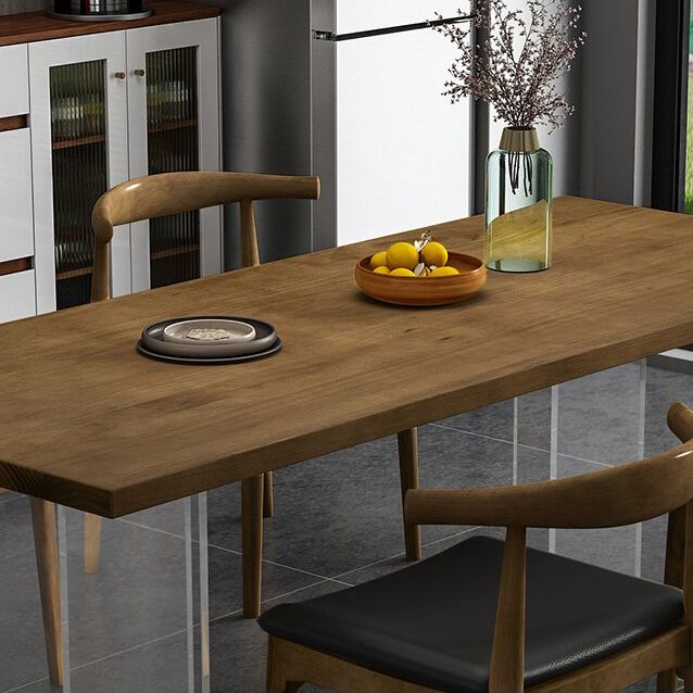 Modern Rectangle Dinette Set 1/4/5 Pieces Brown Pine Wood Dining Table Set Clearhalo 'Dining Room Sets' 'Dining Tables & Seating' 'dining_room_set' 'furn' 'furn_dining_room_set' 'Furniture' 'furniture_dining_room_set' 'Kitchen & Dining Furniture' 1200x1200_46073d0e-ade1-47f5-82fe-445c25090ac7