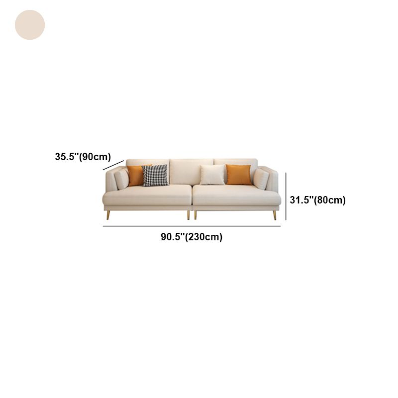 Contemporary Faux Leather Sofa Recessed Arm Furniture Sectionals in Beige