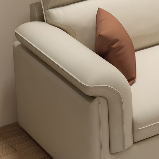 Contemporary Faux Leather Sofa with Ottoman Included in Pine Wood Clearhalo 'furn' 'furn_sofas' 'Furniture' 'Living Room Furniture' 'Sofa' 'sofas' 1200x1200_460902aa-b404-412b-b6ae-5a945f3b4e66