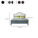 Lit standard victorien avec garniture de tête d'ongle et tête de lit à bouton-bouton