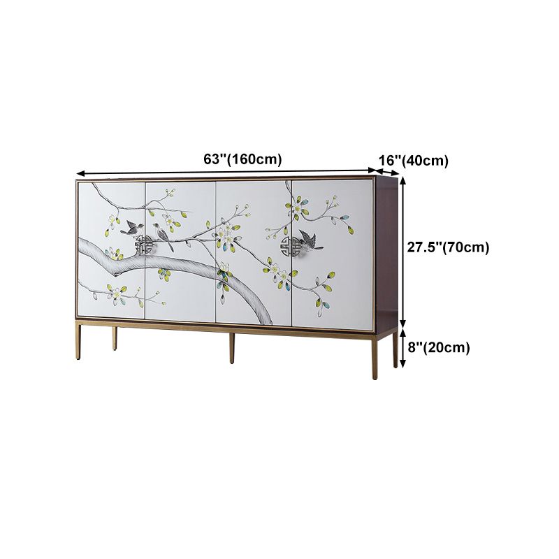 Birch Wood Dining Room Sideboard Cabinet Glam Server Cabinet with Storage Clearhalo 'buffet_sideboard' 'Buffets & Sideboards' 'furn' 'furn_buffet_sideboard' 'Furniture' 'Kitchen & Dining Furniture' 1200x1200_460ae9ad-887f-43d8-bc75-ddaeff8ff821